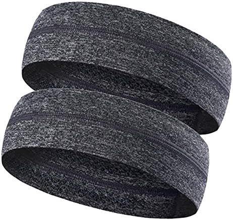 Headbands Sports Sweatbands Mens Womens - Non Slip Design &amp; Moisture Wicking - Athletic Elastic Head Sweatbands for Yoga, Work Out, Running, Cycling, Hiking, Crossfit, Tennis