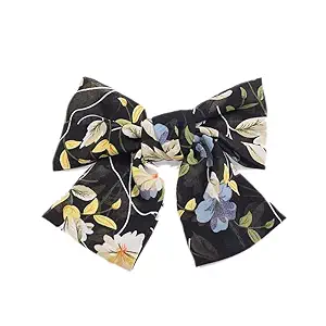 2 Layer Floral Knot Knotted BowKnot Soft Hair Clips Solid Grosgrain Ribbon Hair Bows Tie for Girls Hair Accessories Hair Clips Hairpin Elegant Korean Barrettes Gift for Ladies and Women