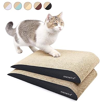 AMZNOVA Griffoirs pour Chats, Carton Ondulé pour Chat, Miniature Poteaux à Griffer, 2 Pièces, Noire