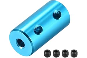 sourcing map 2mm a 3mm Interior Diámetro Rígido Acoplamiento Fijación Tornillo L20XD10 Aluminio Aleación, Eje Acoplador Conector, Motor Accesorios, Claro Azul