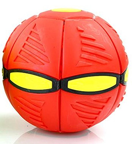 Flat Ball Disc Flying UFO Throw Toy Soft Kids Outdoor - RED BALL