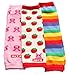 Baby Toddler Girl Leg Warmers Pack of 3 - BUNNY STRAWBERRY RAINBOW STRIPES