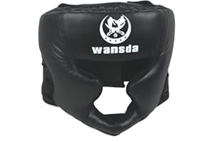 Casque de boxe professionnel en cuir synthétique - Pour entraînement kickboxing, karaté, taekwondo - Pour enfants et adultes