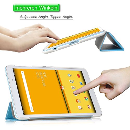Huawei MediaPad T2 7 Pro Hülle, IVSO hochwertiges PU Leder Etui – mit Standfunktion, super 360° Anti-Wrestling, Schutzhülle für Huawei MediaPad T2 7 Pro LTE 7 Zoll Tablet PC perfekt geeignet (Für Huawei MediaPad T2 7 Pro, Blau) - 2