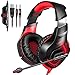 Produktbild Gaming Headset für PS4 PC Xbox One, TedGem Stereo 3.5mm Gaming Kopfhörer, Noise Cancelling über Ohr Kopfhörer mit Mikrofon, LED-Licht, Bass Surround, Soft Memory-Ohrenschützer