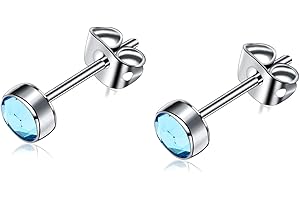 ARTSKIN G23 Titan Ohrstecker für Damen Herren Mädchen Ohrringe Hypoallergen Nickelfrei 3mm/4mm/5mm/7mm Kristallohrringe Ohrschmuck Geburtstagsgeschenk