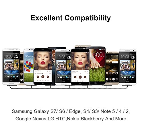 Vaken Metall Ladekabel Sync USB Datenkabel für Samsung S6 S7 Kante Hinweis 3/4/5 HTC / LG / Motorola / Huawei/Nokia / Google und andere Android-Handys (Micro usb) - 6