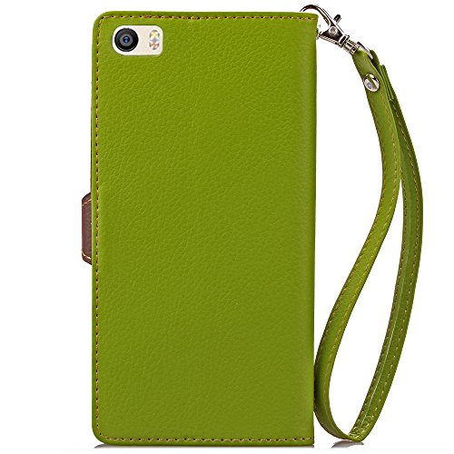 Xiaomi Mi 5 Funda  Free Gifts Multifunctional Data Line SongNi   TPU Leather Wallet Funda Leaf shape Magnetic Closure Card Slot Wallet Stand Flip leather Funda for Xiaomi Mi 5-Green