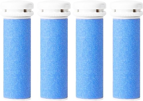 4x Extra Grobe Blaue Mikro-Mineral Ersatzrollen für die Emjoi Micro-Pedi Replacement Rollers Compatible With Emjoi Micro Pedi Rollen