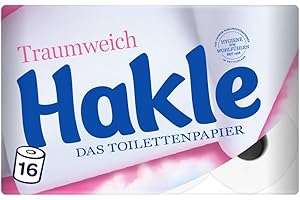 Hakle Drömmjukt toalettpapper – 16 rullar, 130 4-lagers ark per rulle, mild rengöring för välbefinnande