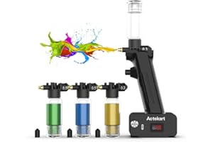 Actekart No-Clean Airbrush Kit (Revolutionary Upgraded) 30PSI Cordless No Clean Airbrush with 4pcs Spray Modules (2 x 0.3mm & 2 x 0.5mm)-Rechargeable Portable Airbrush
