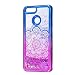 Produktbild Huawei Honor 7X Hülle Glitzer Liquid Transparent Schutzhülle Mandala Blumen, Huawei Honor 7X Handyhülle Weich Silikon Case Stoßfest Handytasche Kreativ Protective Cover Handy Tasche Schale Kratzfeste Anti-Fingerprint, Blau