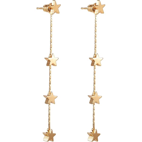 Chain Dangle Earrings Tassel Star Earring Statement Dangle Earrings