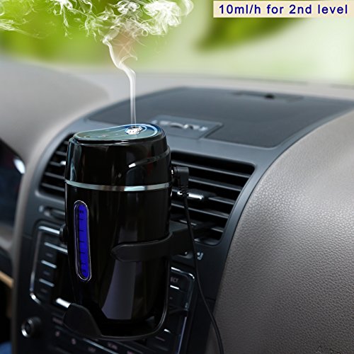 Auto Ultraschall Luftbefeuchter, YOKKAO 180ml USB Lufterfrische Powered Cool Mist Auto Luftreiniger für Auto – Schwarz - 6