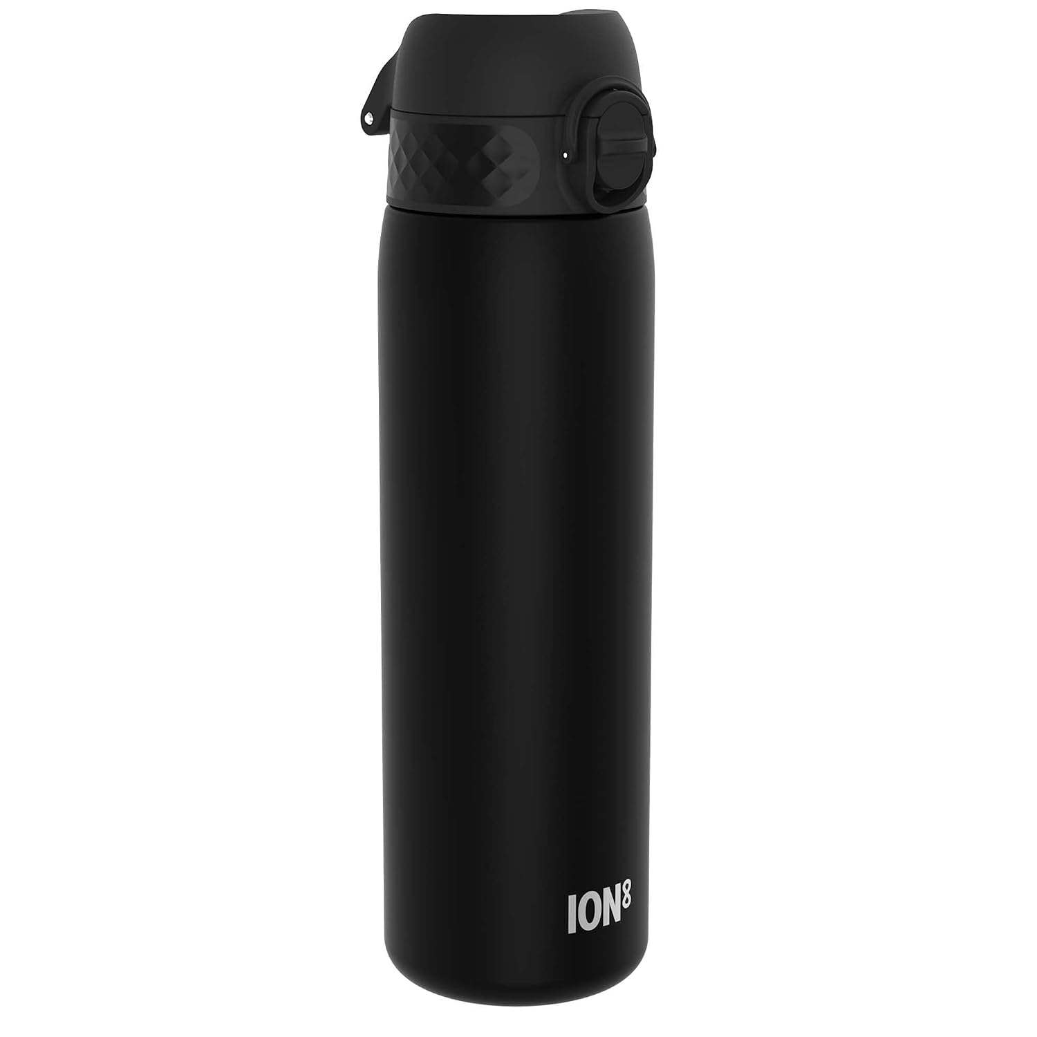 ION8 Waterfles, 500 ml/18 oz, Lekvrij, Makkelijk te Openen, Veilige Vergrendeling, Vaatwasserbestendig, BPA-vrij, Draaghendel, Past in Bekerhouders, Makkelijk Schoon, Geurvrij, Drinkfles Zwart
