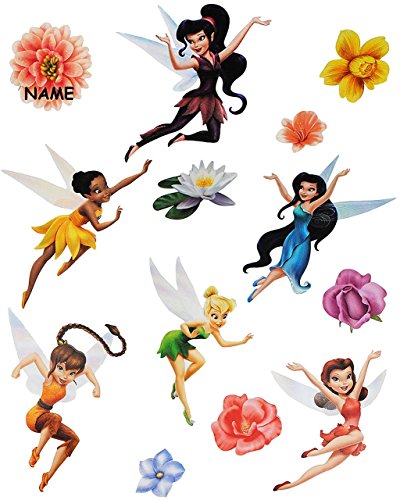 13 tlg. Set _ XL Wandtattoo / Sticker – “ Disney Fairies / Tinkerbell “ – Wandsticker – Aufkleber für Kinderzimmer – selbstklebend + wiederverwendbar – Prinzessin Feen Schmetterlinge / Mädchen – Kinder – Wandaufkleber – Postersticker – Deko Prinzessin – Poster – Tattoo - 3