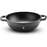 VAYA HauteChef Cast Iron Kadai, 24 cm, Pre-Seasoned & Naturally Non-Stick, 100% Pure & Toxin-Free, Deep Design for Frying & Curries, Induction Base, Rust-Resistant, Ergonomic Handles