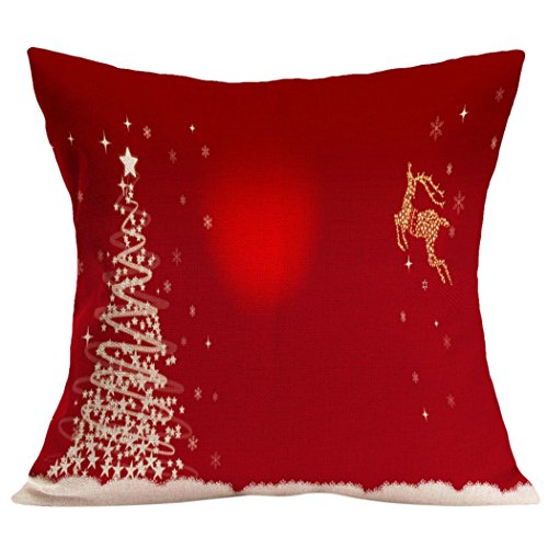 Funpa Weihnachten Throw Pillowcase, 4 Stück Kissenbezug Dekorative Kissen für Weihnachten