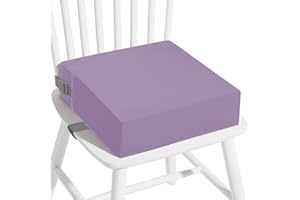 ACEBLISS Toddler Booster Seat for Dining Chair, PU Washable Double Straps Kids Booster Seat for Dining Table, Portable Travel Booster Cushion (Purple)