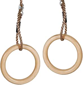Wickey Rings Made of Wood Gymnastics Rings Rope Rings Rings Diameter 145 mm Wood