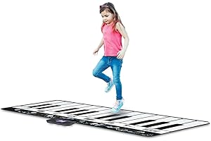 DQB DEQUBE DEQUBE 917D00036 - Manta Piano Musical de Suelo XL con 4 Modos de Juego, Crear Musica y Bailes Cons Instrumentos y melodías, Blanco y Negro (917D00036)
