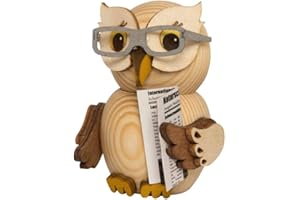 Kuhnert - Dekoration/Holzfigur - Mini Eule mit Brille - ca. 7cm - Made in Germany