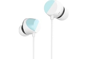 TUNAI Piano In Ear Kopfhörer - Hochauflösende Ohrhörer mit Zwei Treibern für extra Bass - Mit Mic - In-Ear Buds zum Laufen - 3,5mm Klinkenbuchse für Android, iOS (Himmelblau)