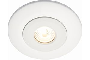 National Lighting Modern Matt White Low Voltage to 240V Mains Voltage GU10 Recessed Downlight Converter - Converts Holes ranging from Approx. 65mm to 125mm