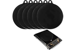 Dasing Tappetino protettivo per piano cottura a induzione elettrico, 6 pezzi, tappetino protettivo rotondo per fornelli a induzione, in silicone antiscivolo, protezione antigraffio per piano cottura,