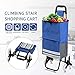 Produktbild LIULIFE Shopping Trolley Faltender Einkaufswagen Treppensteigen-Wagen-Lebensmittelgeschäft-Wäscherei-Gebrauchswagen Mit Radlager-Edelstahl-Rahmen