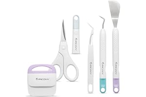 RANCOVY Juego de herramientas básicas para Cricut Vinyl Weeding Tools para Cricut/Silhouette/Siser/Oracal 631 651 751 Vinilo, 5 piezas, kit de herramientas de manualidades de cartulina