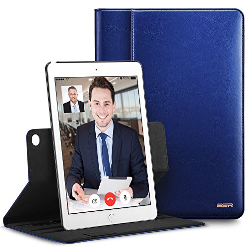 iPad Air 2 Hülle, ESR® Intelligent Bildserie Unternehmen Stil PU Ledertasche mit Auto aufwachen / Schlaf Funktion Schutzhülle für iPad Air 2 / iPad 6 (Blau)