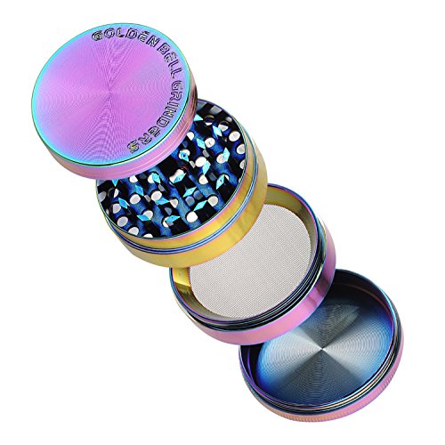 LIHAO Pollen Grinder Crusher für Spice,Kräuter,Gewürze,Herb,Kaffee 4-teiliges Set mit Pollen Scraper (Multifarben) - 3