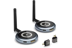 AIMIBO Wireless HDMI Transmitter Receiver | 4 Displays Support | 5.8G HDMI Wireless Adapter NO More Cable | Cast 1080P@60Hz Video to Multiple TVs, Projector, Monitor | Perfect for Laptop & Camera, 50M