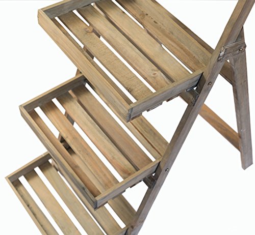 Blumentreppen Blumentreppe Kreidetafel Regal Holzregal Leiterregal Schubladenregal Pflanzentreppe Gartenregal (YL15A055) - 8