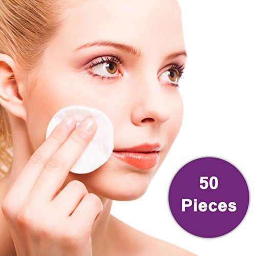 50 Super Soft Cotton Oval Cosmetic Pads Natural Absorbent Face Cleaning Care