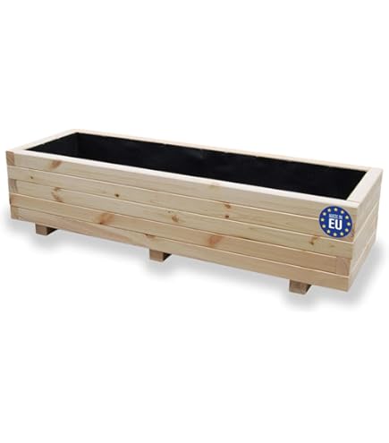 Houten plantenbak, plantenpot voor tuin, terras, houten kist, geïmpregneerd D26 (palissanderhout, 40 x 40 x 28 cm