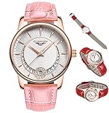 Love Life Damenmode Uhr Student Uhr Armband Diamant Business Lady Quarzuhr, 30 Meter wasserdicht, Mädchen Valentinstag/Geburtstagsgeschenke,Pink