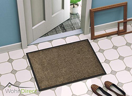Designer Floor / Door Mat for Indoor &amp; Outdoor | Non-slip Washable Doormats | Practical Mud and Dust Trapper Mats for Inside and Outside | Basic, Simple, Elegant - One Colour | 50x70 cm | Taupe