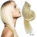 Queen Wig 18" Straight Clip in Remy Human Hair Extensions 7pcs 70g 60# White Blonde