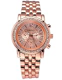 EASTPOLE Damenuhr Quarzuhr Analog Rosegold Legierung Band WAA947