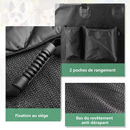 LOETAD-Housse-Protection-Voiture-Chien-Housse-de-Sige-pour-Chien-Antidrapante-avec-Fentre-en-Filet-2-Poches-Ceinture-de-Scurit-et-Sac-de-Rangement-pour-VoitureSUV-Camion-147x137x38cm