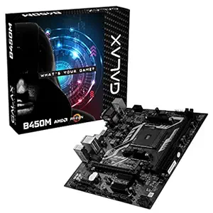 GALAX B450M Motherboard for AMD Ryzen 1st, 2nd and 3rd Gen CPU with SATA 6Gbps, DDR4 32GB, HDMI, DVI-D, VGA, USB 3.1 Gen 1