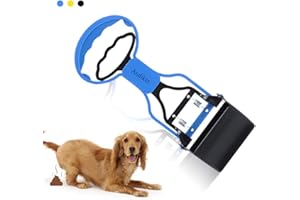 Andiker Pooper Scooper dla zwierząt domowych, przenośna deskorolka na odpady dla zwierząt, szufla dla psa szufelka, szczypce do zbierania odpadów zwierząt domowych, wysoce elastyczna sprężyna (niebieski)