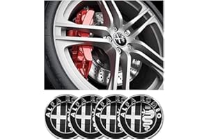 HEYCE Coprimozzo Tappi Copricerchi Ruota Coprimozzi Cerchioni coperture per mozzi 50mm per Alfa Romeo Mito 147 156 159 166 Giulietta Spider Stelvio