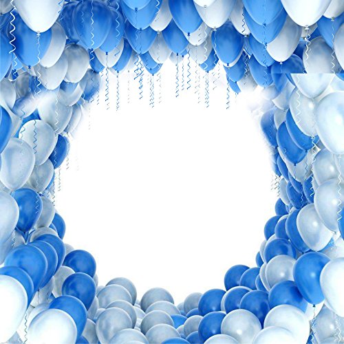 200 Stk Luftballons (mit Doppelseitige Aufkleber und Bänder) Rund Ballons Geburtstag Heliumballons Hochzeit Helium Latexballons