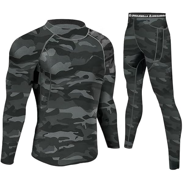 Set Termico Riscaldante UNIQUEBELLA Set Termico Uomo - Maglia E Leggings Intimo Invernale Per Sport Freddo Maglia Termica Uomo Rossa