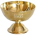 Kuvi Pure Brass Akhand Jyot Diya | Oil Ghee Lamp for Puja & Spiritual | Certified Brass Spiritual use for Aarti Product | Pital Diya/Brass Diya (Size No.10)(12.6*12.6*10.5 CM)