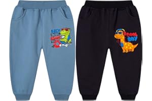 TOKYMOON 2er Pack Kinder Jogginghose Jungen Baumwolle Sweathose Dinosaurier Karikatur Gedruckt Hosen Kinder Sporthose Jogger Hose Jogger Pants 1-7 Jahre