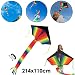 Produktbild JJOnlineStore - Rainbow Stripe Colourful Kite Outdoor Beach Park Games Activities Summer Fun Sky Dancer Toys Triangle Flying For Family, Kids & Adults (2 Pcs)